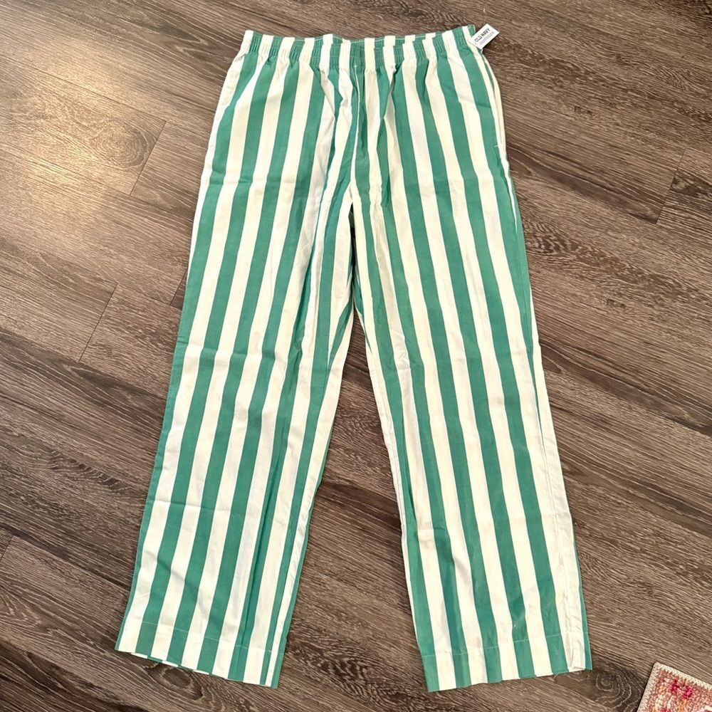 Old Navy Green and White Striped Pants
